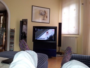 2011-12-03 10.39.55 Beim Qualifikationsdurchgang von der Couch aus. Nur meine Füße waren im Weg.